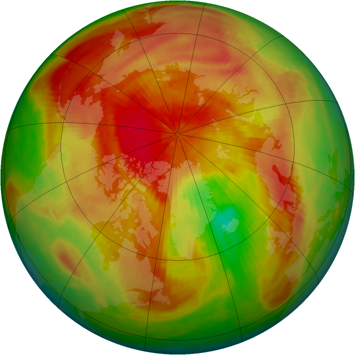 Arctic ozone map for 05 April 1986